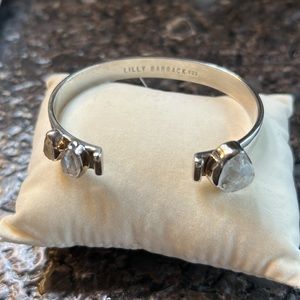 Lily Barrack sterling silver and Herkimer Diamond bangle